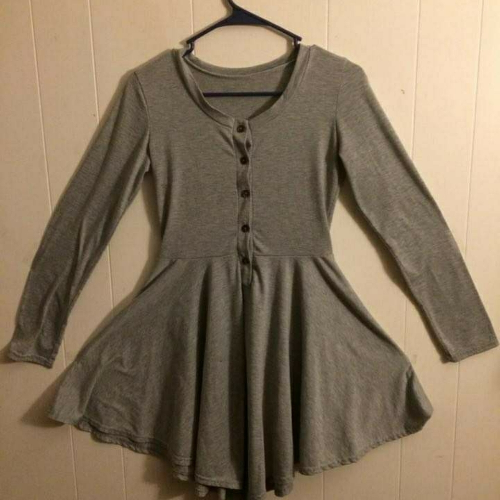 2 for $20 Grey Asymmetrical Twirl Dress